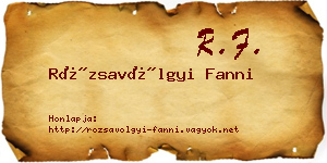 Rózsavölgyi Fanni névjegykártya